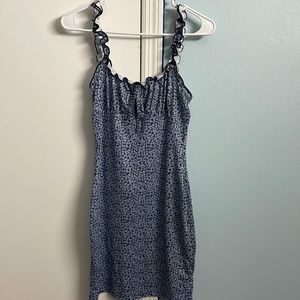 Frilly Straps Ruched Floral Dress